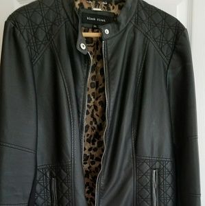 Black rivet faux leather jacket